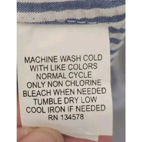 Vineyard Vine Indigo Top Blouse Blue Off Shoulder Striped Stretchy Size 16 - Picture 3 of 9